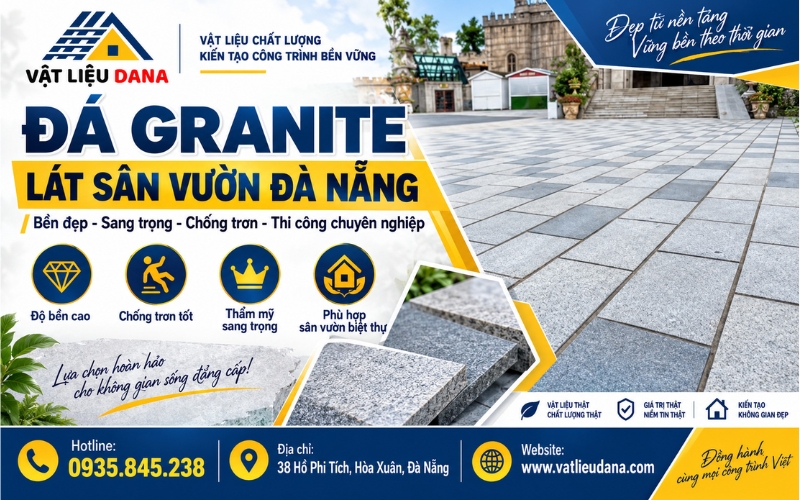 Banner đá granite lát sân vườn Đà Nẵng