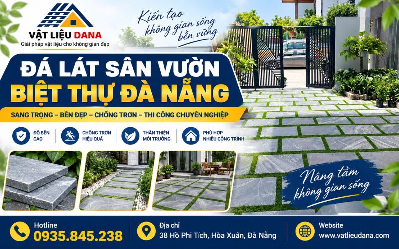 Banner đá lát sân vườn biệt thự Đà Nẵng