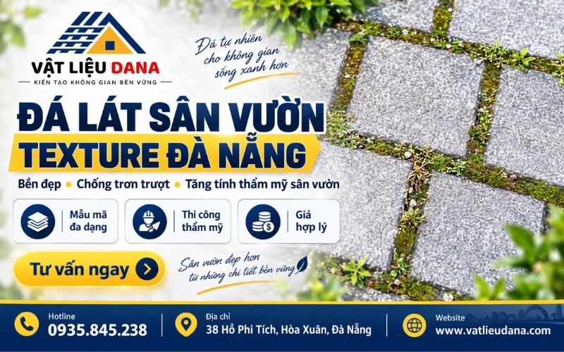 Banner đá lát sân vườn texture Đà Nẵng