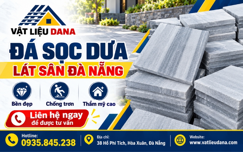 Banner đá sọc dưa lát sân Đà Nẵng
